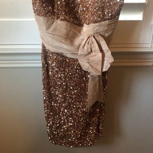 Badgley Mischka size 12 sequins rose gold dress